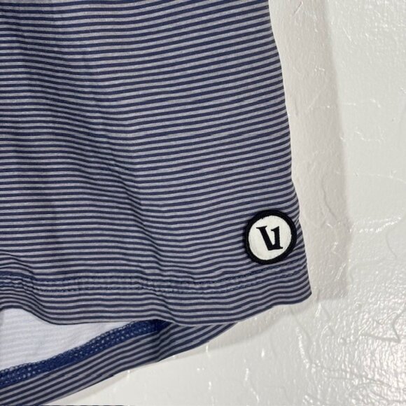 Vuori Shorts Mens Small Blue Striped Athletic Drawstring Pocket Performance Logo - Picture 2 of 7